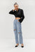 Cropped twist front top in black — main image