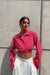 Cropped twist front top in love potion — main image
