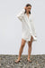 Crinkled mid-length shirt in cream — main image