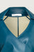 Vegan leather wrap top in legion blue — main image