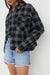 Oversized plaid shirt in black grid plaid — main image