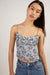 Floral bustier top in estate blue print — main image
