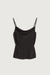 Satin tank top in black — main image