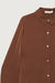 Satin button-up blouse in fudge — main image