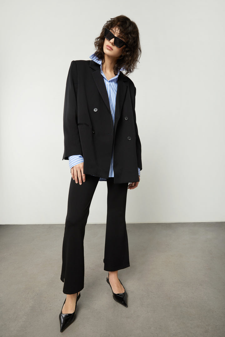 OVERSIZED STRIPED SHIRT in Blue Stripe — alternate angle
