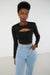 Button up cut out top in black — main image
