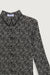 Floral pleated shirt in black — main image