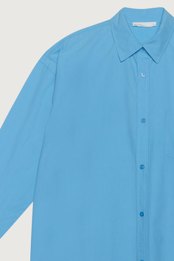 COTTON POPLIN SHIRT in Alaskan Blue — alternate angle