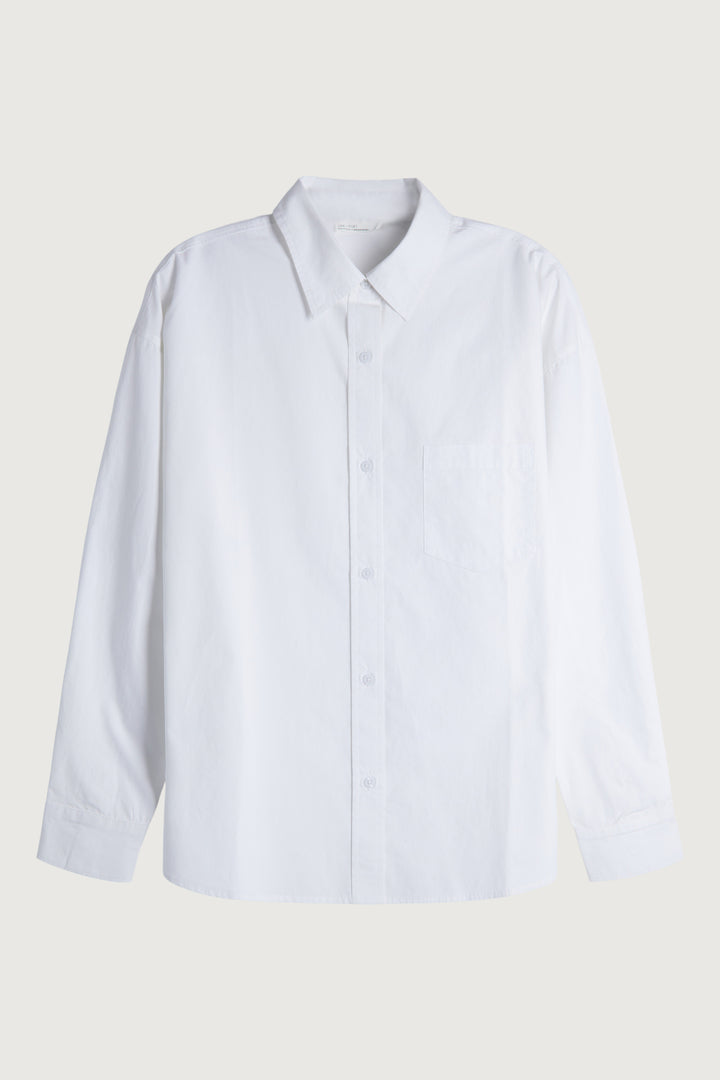 COTTON POPLIN SHIRT in White — alternate angle
