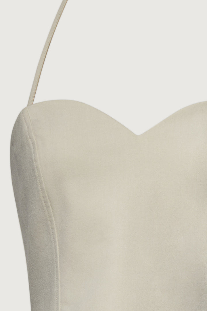 SWEETHEART NECKLINE TOP in Oatmeal — alternate angle