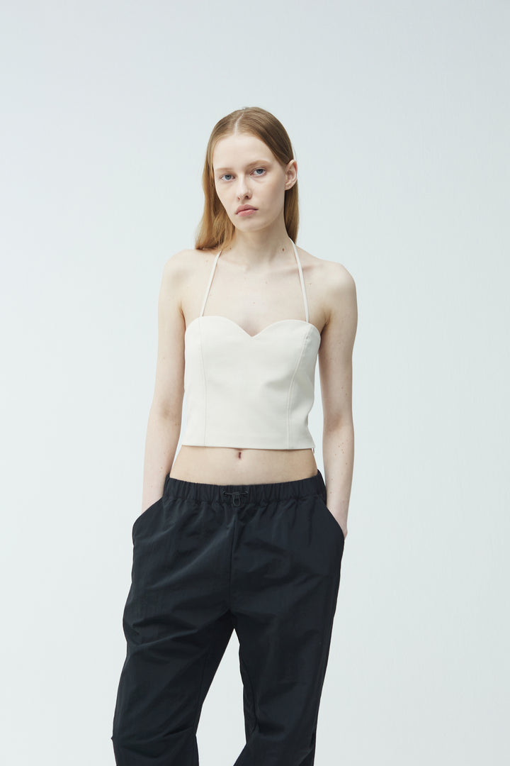 SWEETHEART NECKLINE TOP in Oatmeal — alternate angle