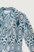 Pleated print button up shirt in blue — main image