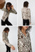Pleated print button up shirt in brown — main image