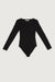 Square neckline bodysuit in black — main image
