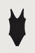 Deep v-neckline bodysuit in black — main image