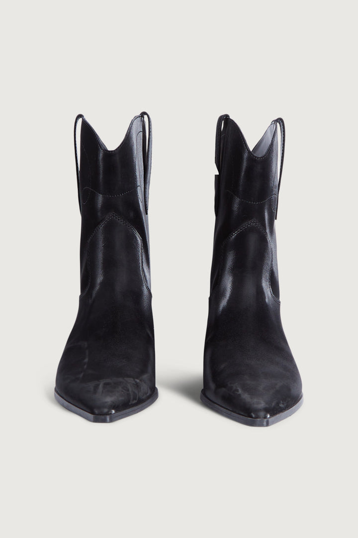 LOW HEEL COWBOY BOOT in Black — alternate angle