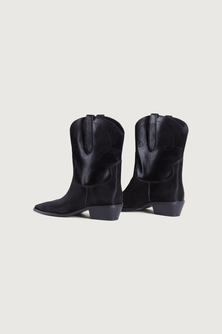LOW HEEL COWBOY BOOT in Black — alternate angle