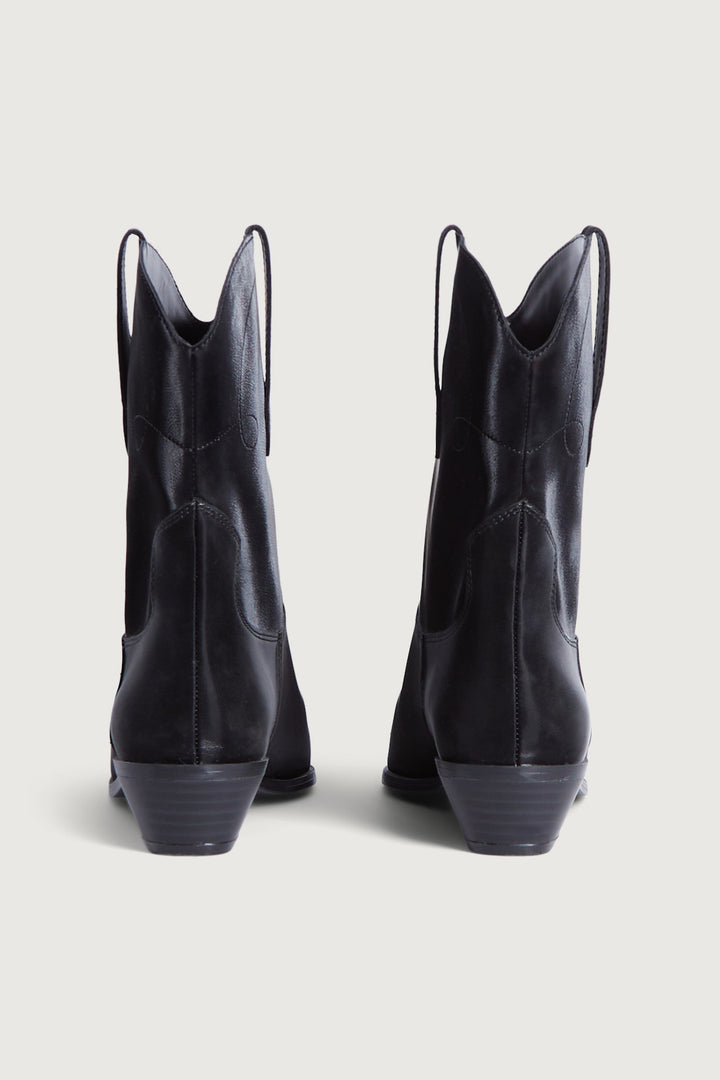 LOW HEEL COWBOY BOOT in Black — alternate angle