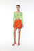 Ribbed long sleeve with front tie in peppermint — main image