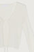 Ribbed long sleeve with front tie in white — main image