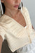 Cropped short sleeve cardigan in overcast — main image