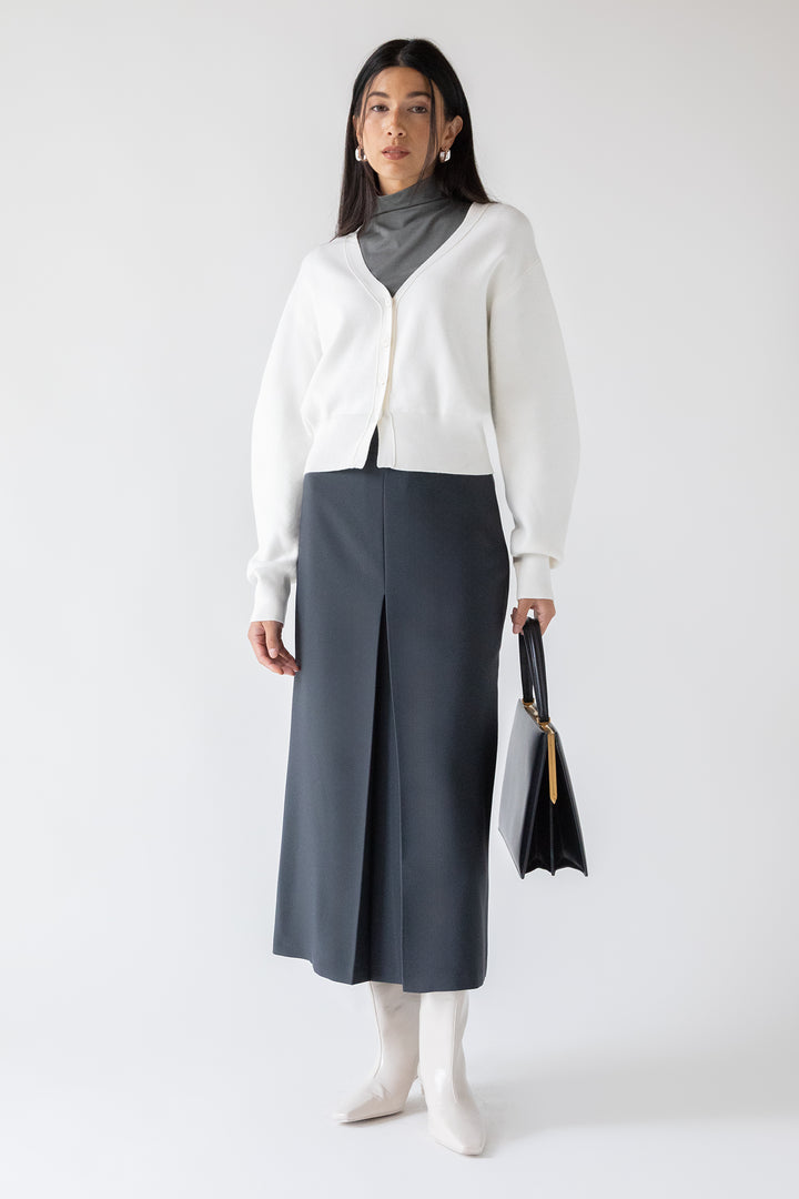 CROPPED CARDIGAN in Birch — alternate angle