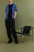 Ribbed button up shirt in cornflower — main image