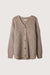 Chunky cardigan in heather taupe grey — main image