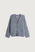 Oversized grid textured cardigan in heather charcoal — main image