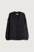 Fuzzy sleeve cardigan in black — main image