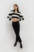 Striped fuzzy cardigan in black stripe — main image