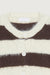 Striped fuzzy cardigan in brown stripe — main image