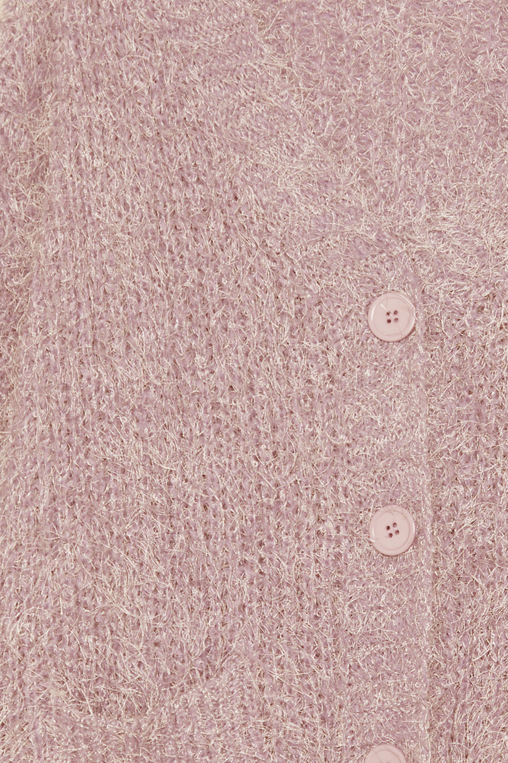 OVERSIZED KNIT CARDIGAN in Light Pink — alternate angle