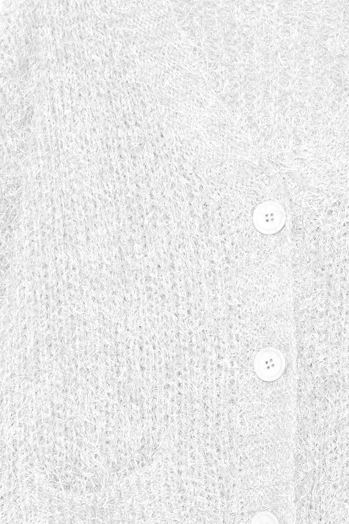 OVERSIZED KNIT CARDIGAN in White — alternate angle