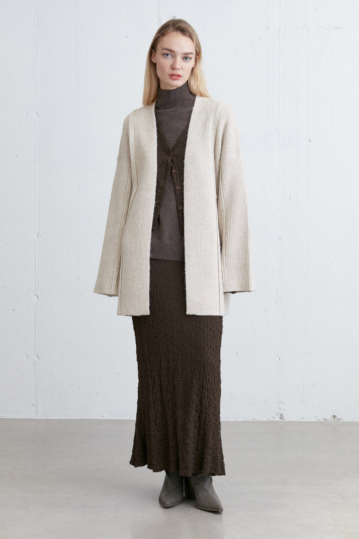 OPEN FRONT CARDIGAN in Fog — alternate angle