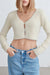 Cropped fuzzy cardigan in birch — main image