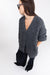 Fuzzy button up cardigan in asphalt — main image