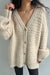 Fuzzy button up cardigan in fog — main image