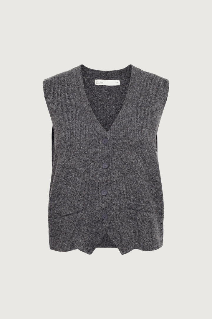 VEST CARDIGAN in Lava Smoke — alternate angle