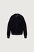 Open knit button up collared cardigan in black — main image