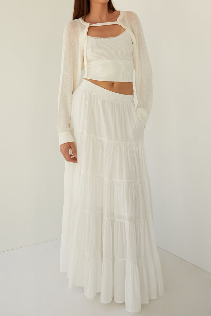 BOLERO WITH CLOSURE in Cream — alternate angle
