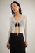Front tie sheer cardigan in ivory — main image