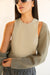 Knit bolero in vetiver — main image
