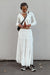 Ribbed cardigan with tie in white — main image