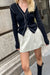 Contrast trim cardigan in black — main image