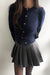 Cardigan with heart buttons in navy — main image