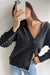 Contrast stitch cardigan in black — main image