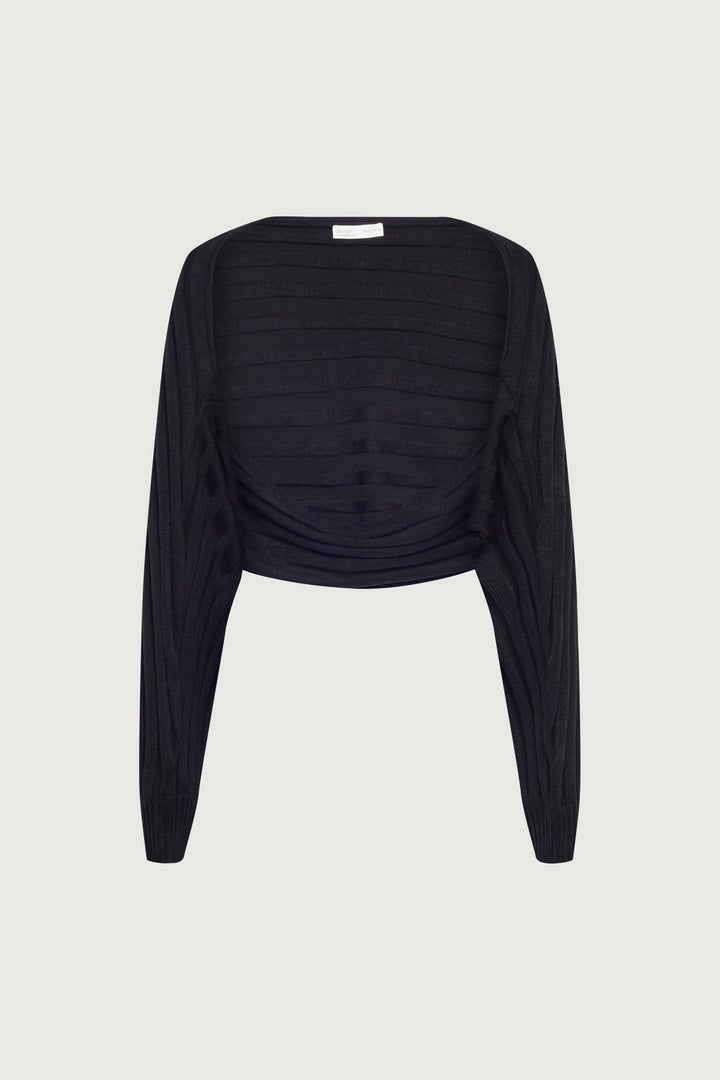 KNIT BOLERO in Black — alternate angle