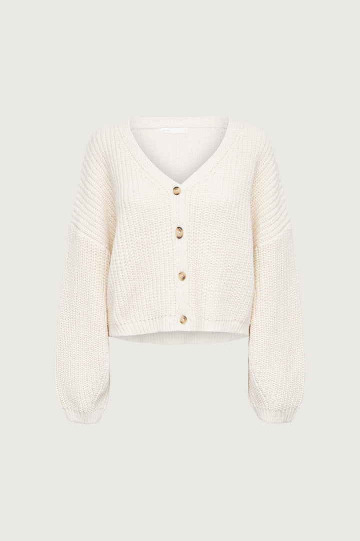 CHUNKY KNIT OVERSIZED CARDIGAN in Eggnog — alternate angle