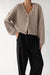 Chunky knit oversized cardigan in mocha meringue — main image